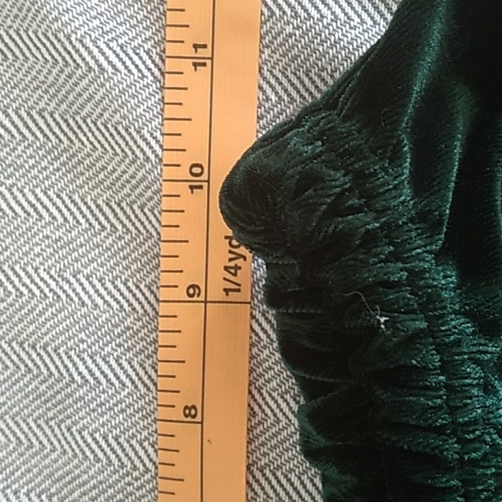 Valenti Women's Size Small Forest/Hunter Green Velvet Pull On Pants *Altered* - Picture 9 of 13